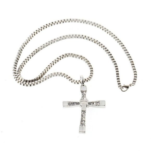 Men's Cross pendant necklace with Swarovski - Picture 3 of 9